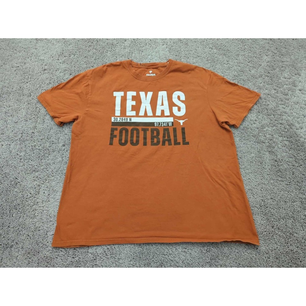 Texas Longhorns T Shirt Mens XL Short Sleeve NCAA Football‎ Fanatics Orange